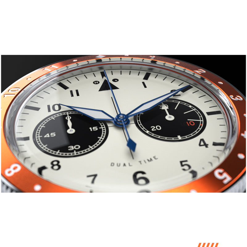 The Hawkeye Chronograph / Long Island Watch Special Collaboration (Orange Bezel)