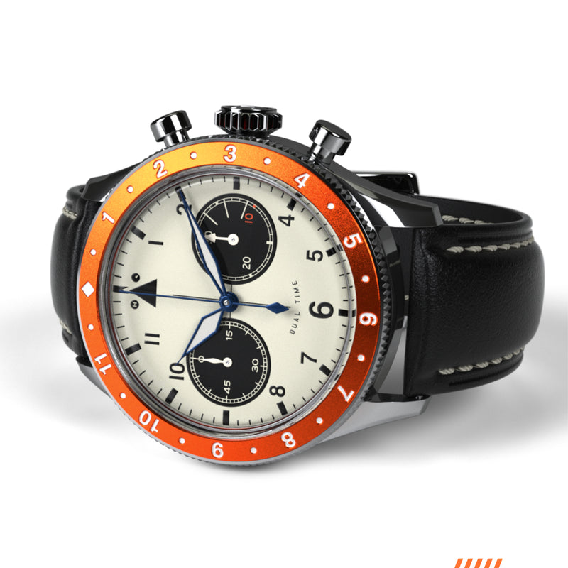 The Hawkeye Chronograph / Long Island Watch Special Collaboration (Orange Bezel)